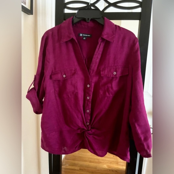 "inc international concepts Tops - Blouse Women's Linen Twist-Hem Blouse, top for women